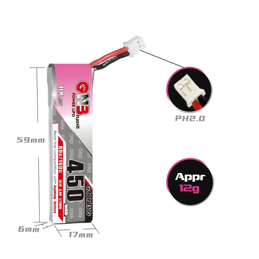 2pcs new GNB 2S 7.6V 450mAh 80 - đánh giá và giá Drone Racing Charger