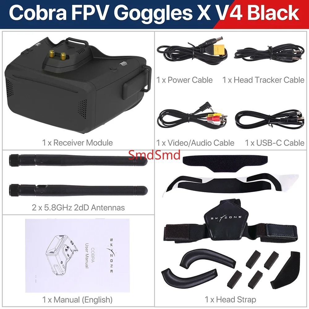 Cobra SD X V4 FPV Video Goggle - đánh giá và giá Drone Racing Goggles